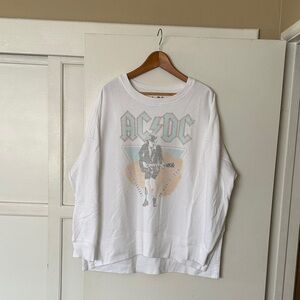 AC/DC Logo White Crewneck 2023 - 2XL